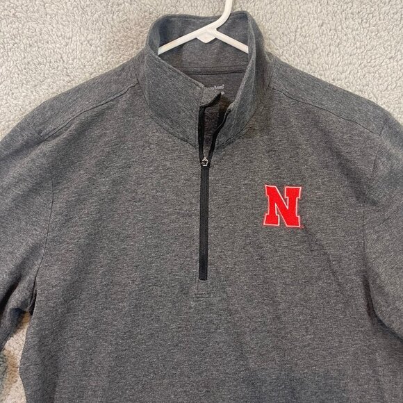 Champion Nebraska Cornhuskers Quarter 1/4 Zip Men’s Small Grey Long Sleeve Shirt - Picture 3 of 10